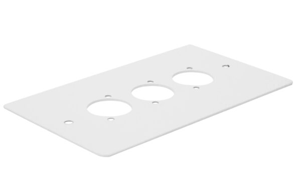 DOUBLE GANG PLATE 3 'D' HOLES. WHITE